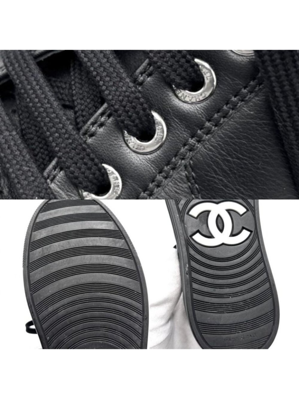 Chanel Shoes Coco Mark Sneakers Low Cut Logo Size 35 - Picture 7 of 9